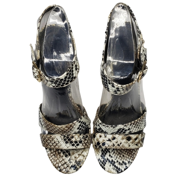 Colin Stuart | Reptile Snake Print Vegan Leather Platform Stiletto Platforms 8 - Picture 5 of 11